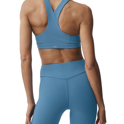 alo Women's Airbrush Lock In Bra California Blue