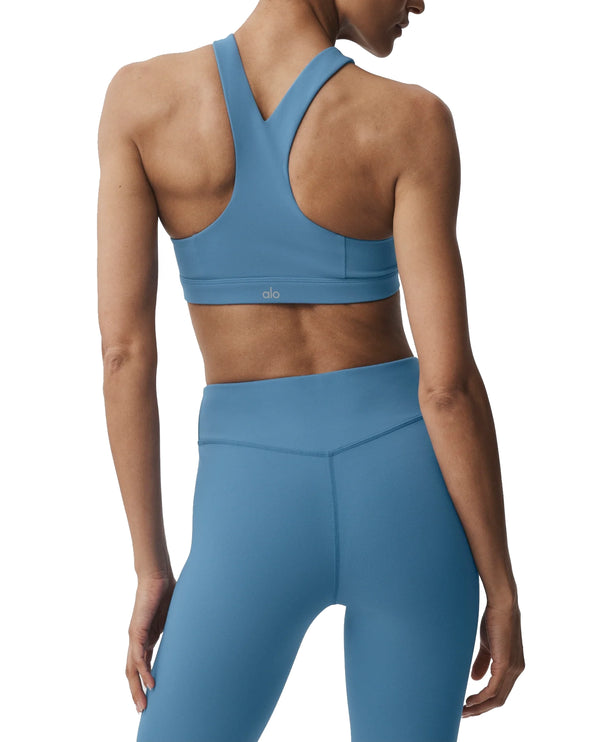 alo Women's Airbrush Lock In Bra California Blue