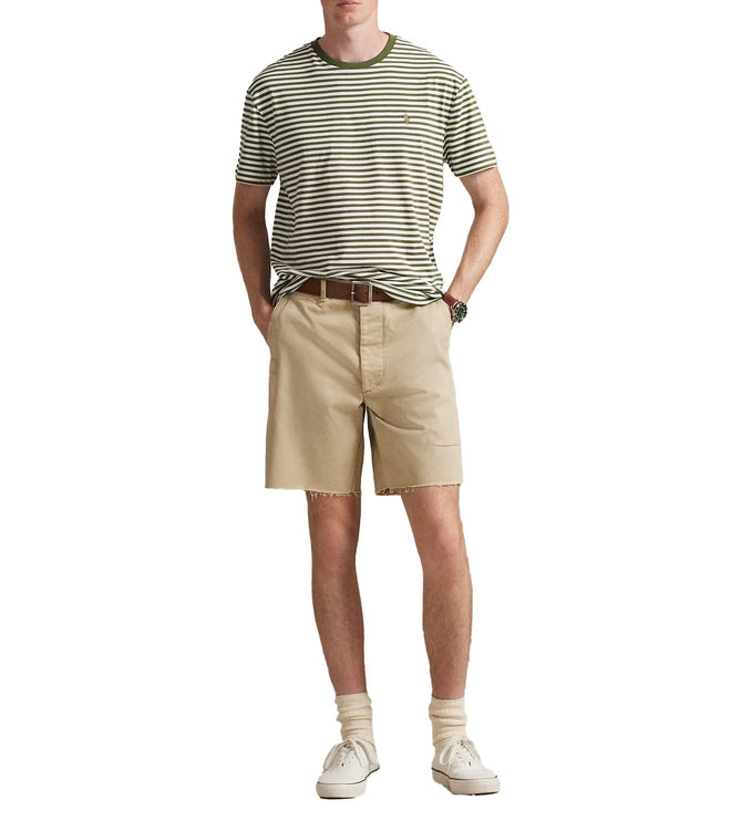Polo Ralph Lauren Men's Classic Fit Striped Jersey T-Shirt Supply Olive/White