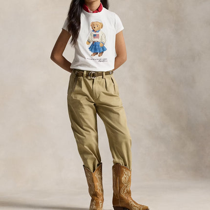 Polo Ralph Lauren Girl's Polo Bear Cotton Jersey Tee White