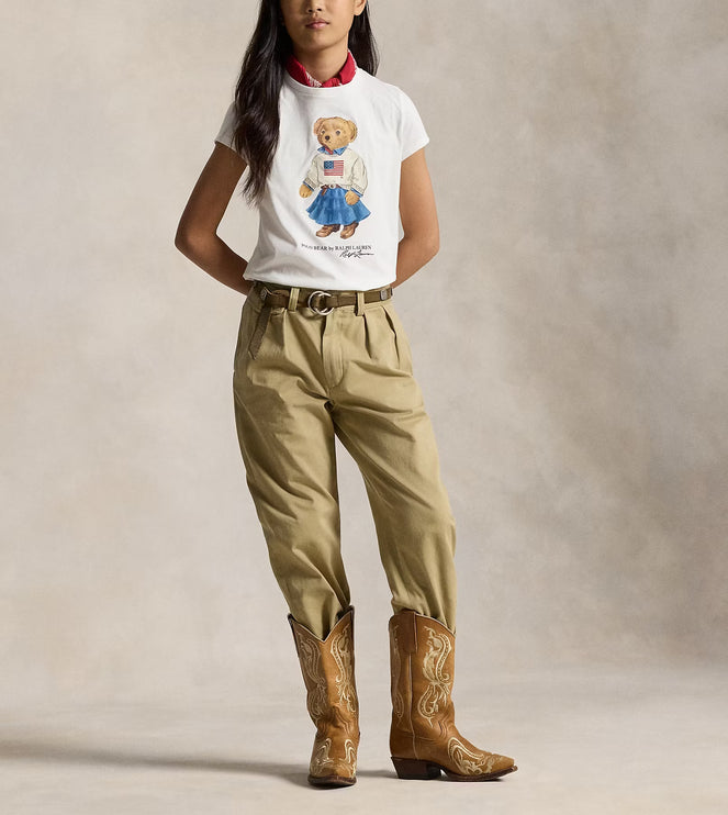 Polo Ralph Lauren Girl's Polo Bear Cotton Jersey Tee White