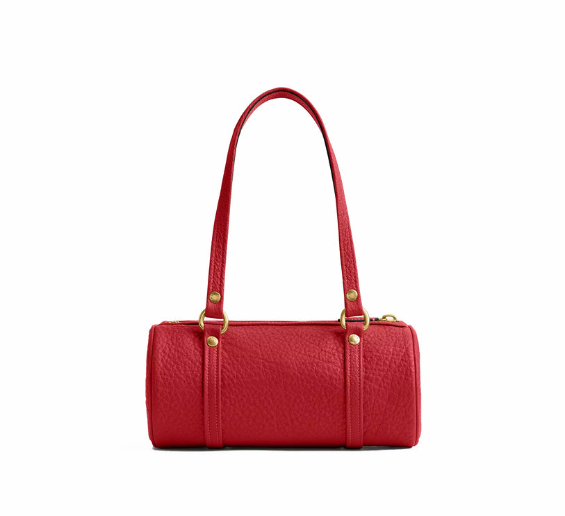 Coach Women's Kisslock Barrel Bag 28 Brass/Poppy