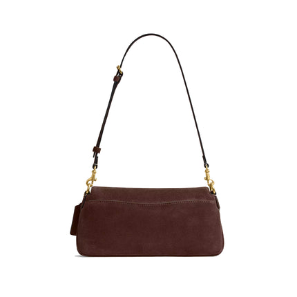 Coach Women's Jet Shoulder Bag Suede/Brass/Dark Chocolate