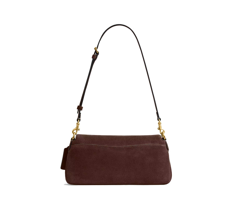 Coach Women's Jet Shoulder Bag Suede/Brass/Dark Chocolate