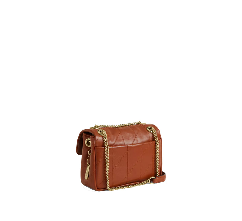 Coach Women's Elodie Crossbody Bag 18 With Quilting Gold/Cinnamon
