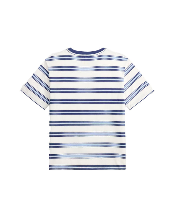 Polo Ralph Lauren Boy's Striped Cotton Jersey Tee Deckwash White Multi