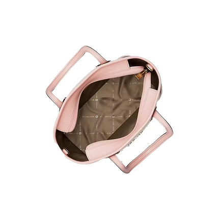 Michael Kors Women's Eva Extra-Small Striped Signature Logo Convertible Tote Bag Powder Blush/Gold