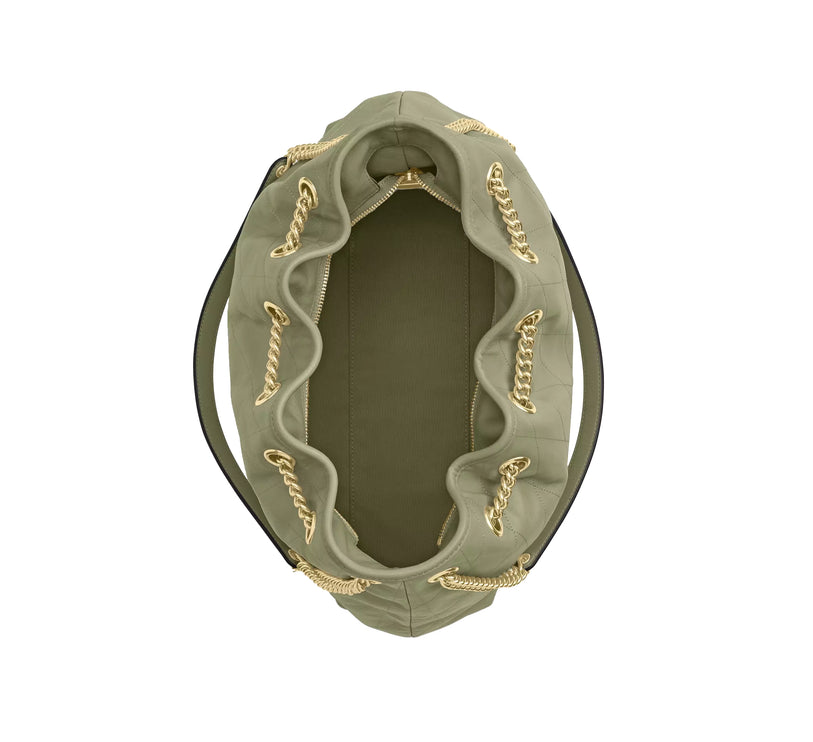 Coach Women's Evelyn Shoulder Bag With Quilting Gold/Pistachio