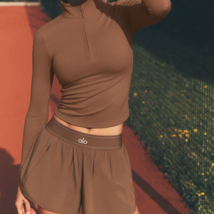 alo Women's Match Point Short Sun Kissed Brown