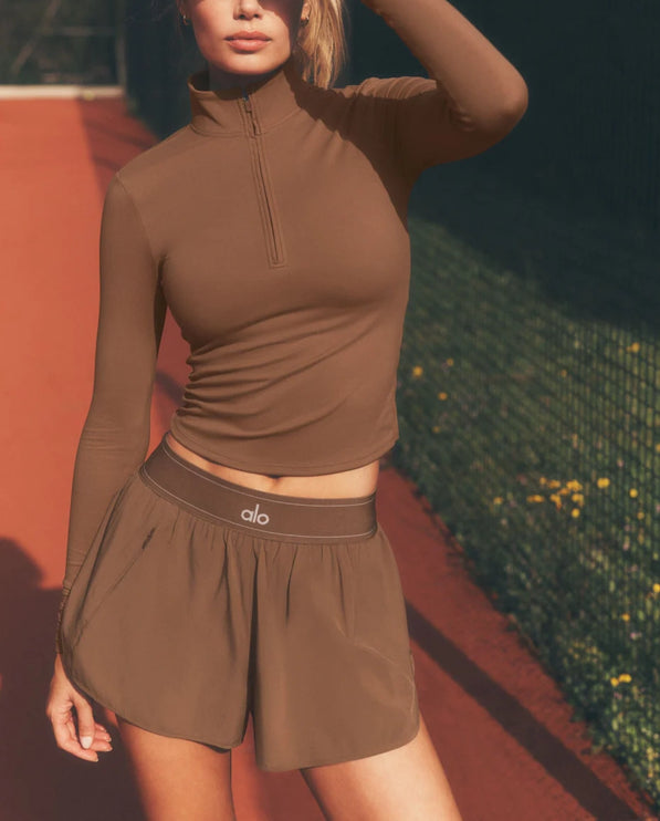 alo Women's Match Point Short Sun Kissed Brown