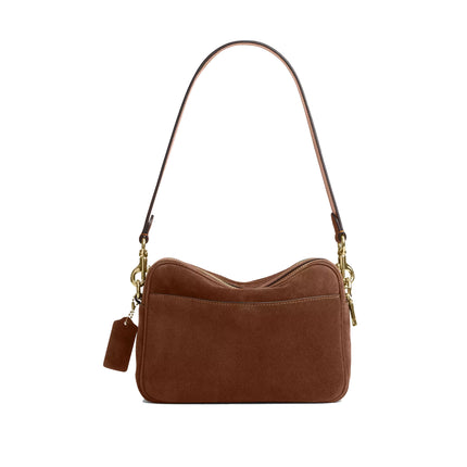 Coach Women's Carey Crossbody Bag Suede/Gold/Warm Brown