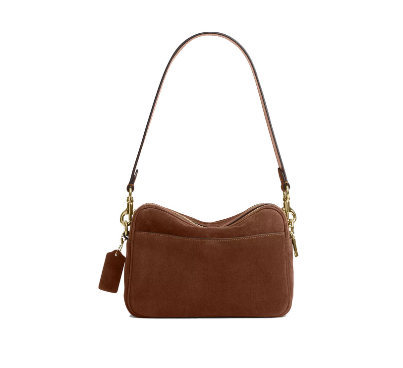 Coach Women's Carey Crossbody Bag Suede/Gold/Warm Brown