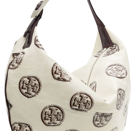 Tory Burch Women's  T Monogram Balloon Bag White/Spiced Mocha