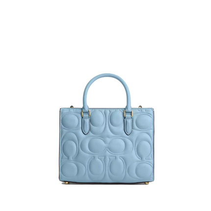 Coach Women's Maggie Small Tote Bag In Signature Leather Gold/Azure