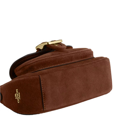 Coach Women's Ashton Mini Shoulder Bag Suede/Gold/Warm Brown