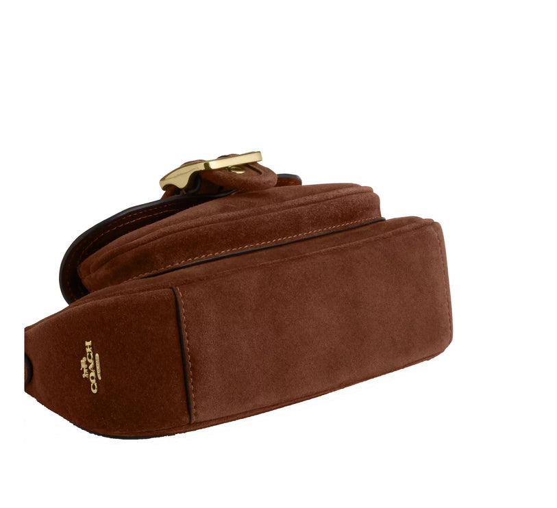 Coach Women's Ashton Mini Shoulder Bag Suede/Gold/Warm Brown