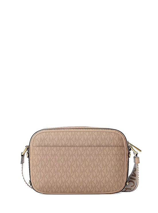 Michael Kors Women's Maeve Large Signature Logo Crossbody Bag Khaki/Gold