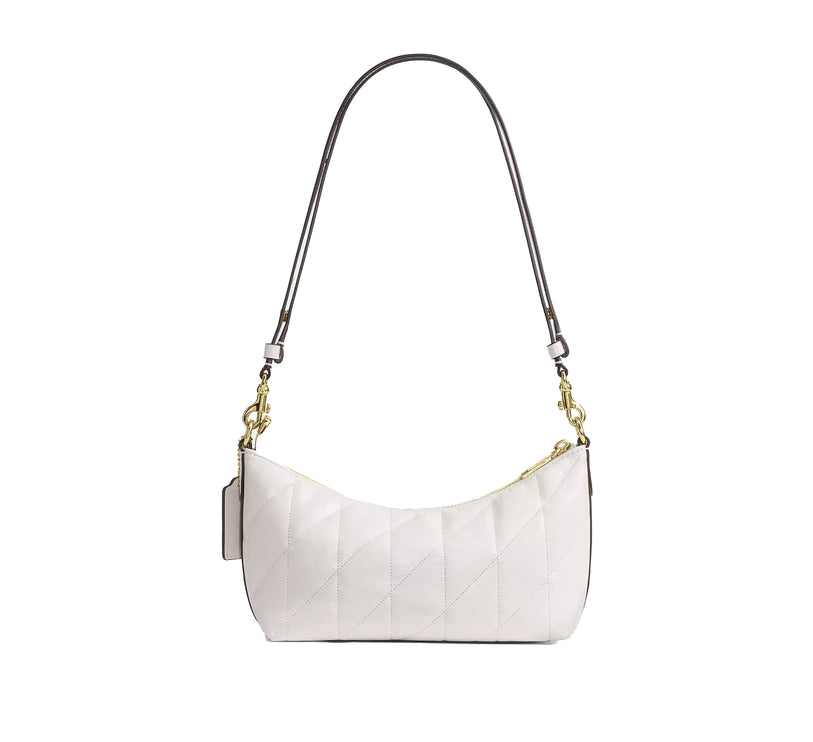 Coach Women's Caitlin Shoulder Bag With Quilting And Charm Gold/Chalk
