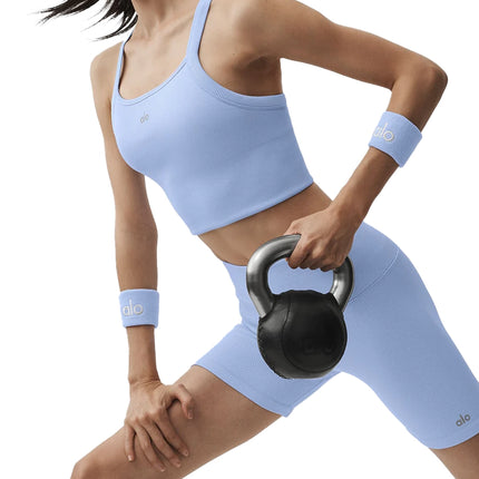 alo Women's Seamless Ribbed Favorite Bra Tank Light Provence Blue