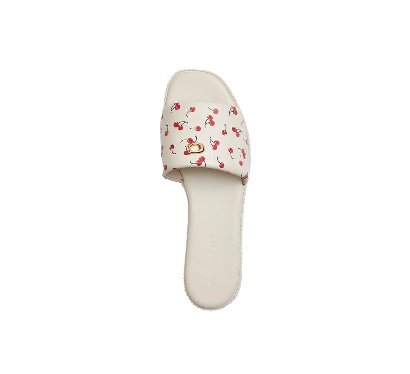 Coach Women's Holly Sandal With Cherry Print Chalk Multi