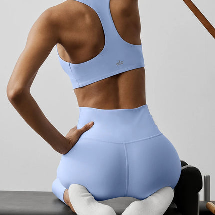 alo Women's Airlift Advantage Racerback Bra Light Provence Blue