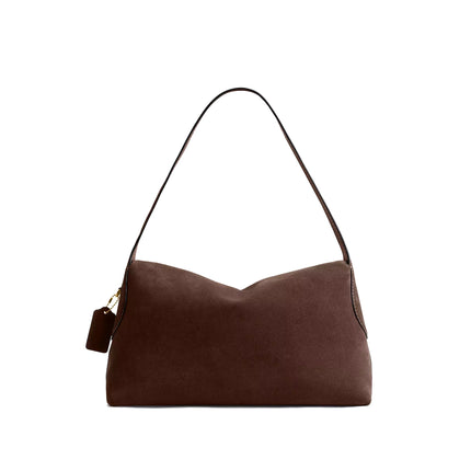 Coach Women's Chelsea Shoulder Bag 36 Suede/Brass/Dark Chocolate