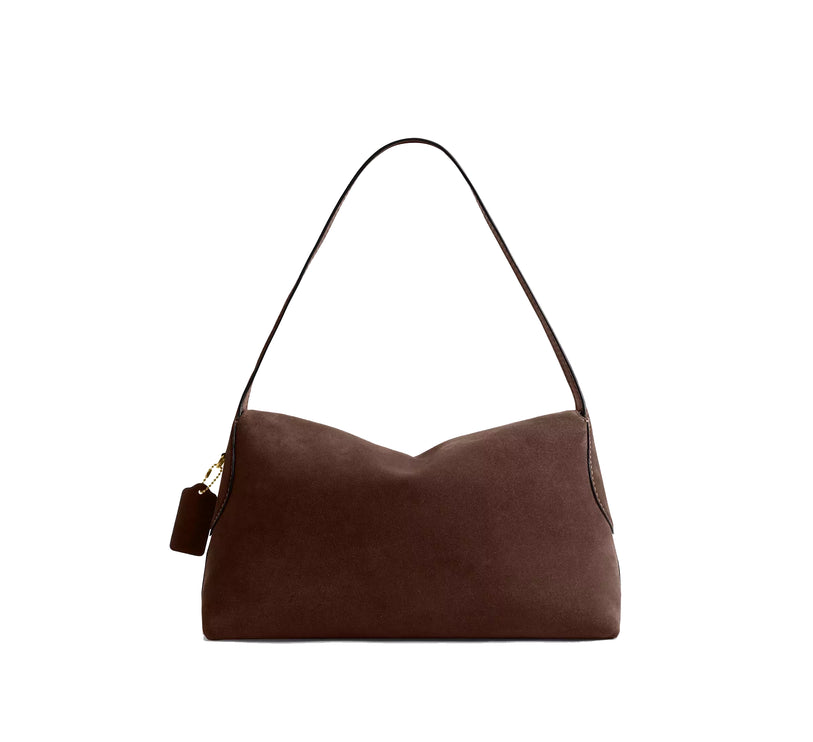 Coach Women's Chelsea Shoulder Bag 36 Suede/Brass/Dark Chocolate