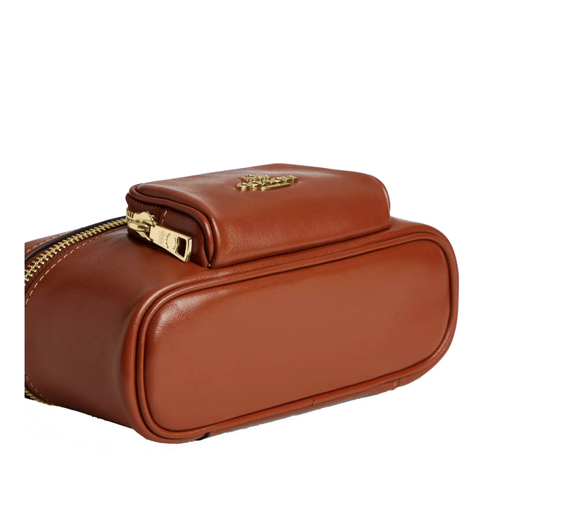 Coach Women's Rainer Crossbody Bag 18 With Pocket Gold/Cinnamon