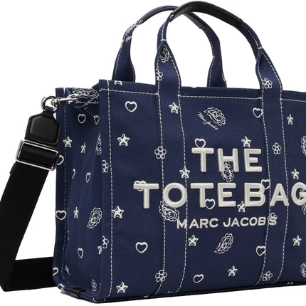 Marc Jacobs Women's The Bandana Canvas Medium Tote Bag Navy