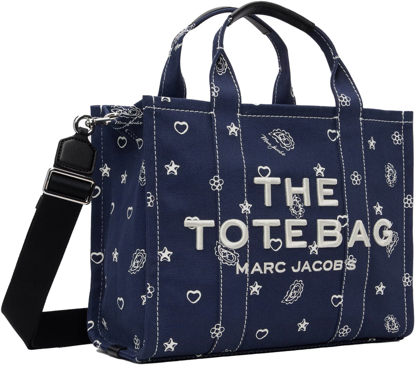 Marc Jacobs Women's The Bandana Canvas Medium Tote Bag Navy