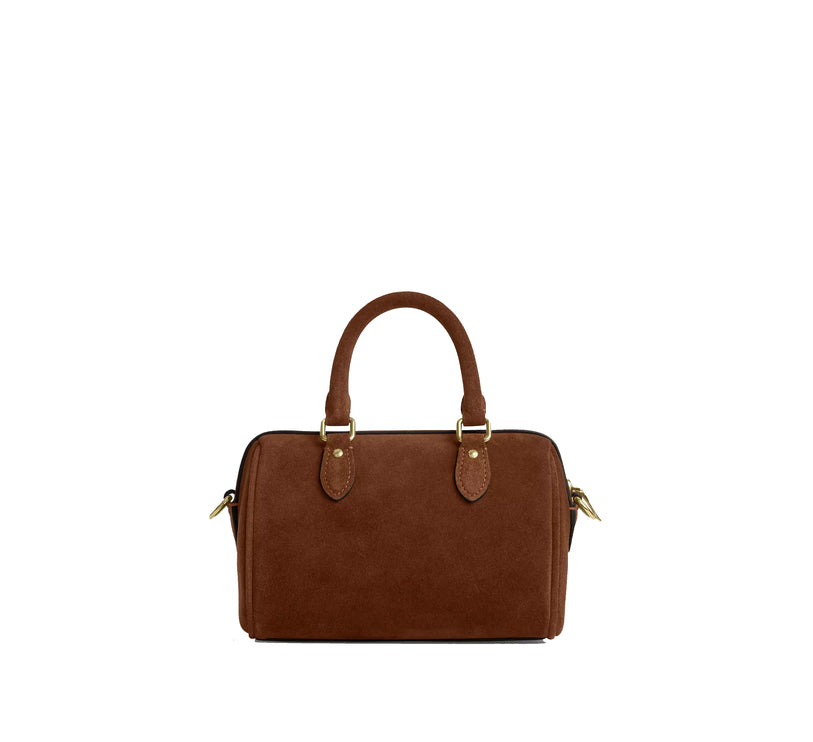 Coach Women's Mini Rowan Crossbody Bag Suede/Gold/Warm Brown