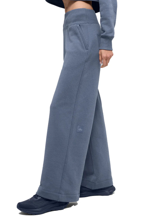 alo Women's Serenity Wide Leg Sweatpant Bluestone