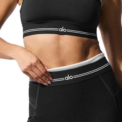 alo Women's Airbrush High-Waist 7/8 Better Together Legging - Black/White