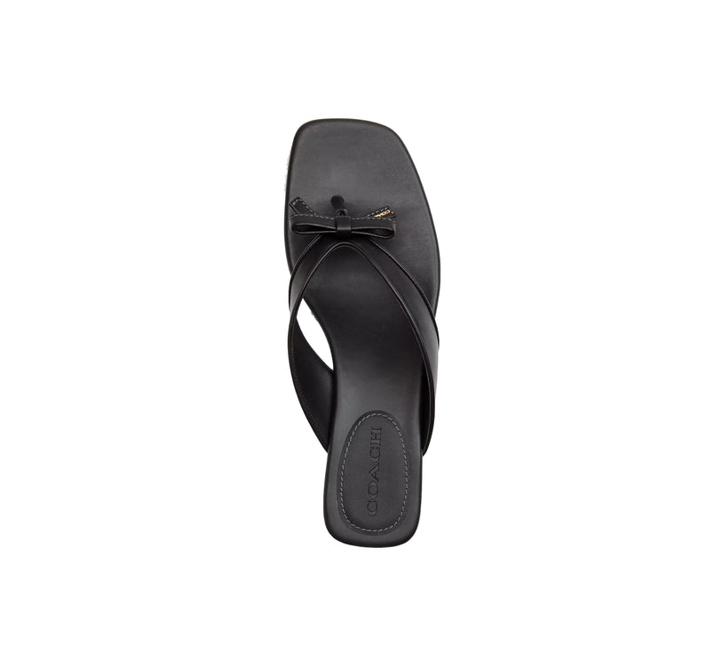 Coach Women's Bow Thong Kitten Heel Black