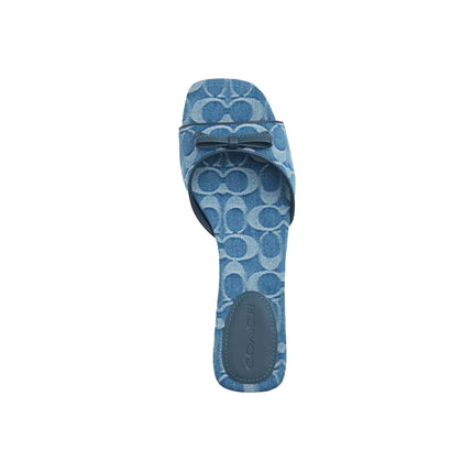Coach Women's Bow Kitten Heel Sandal In Signature Denim Indigo