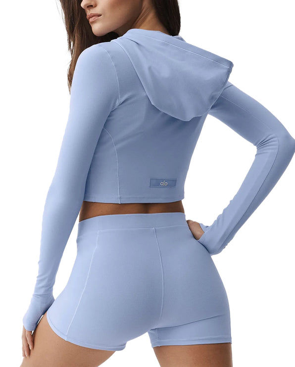 alo Women's Alosoft Sincere Fitted Jacket Light Provence Blue
