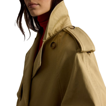 Polo Ralph Lauren Women's Cotton Twill Balloon Trench Coat Khaki