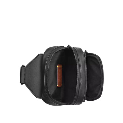 Coach Unisex Racer Sling Pack In Signature Canvas Matte Black/Black Signature