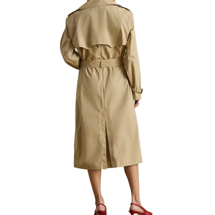 Polo Ralph Lauren Women's Double-Breasted Cotton Trench Coat Birch Tan