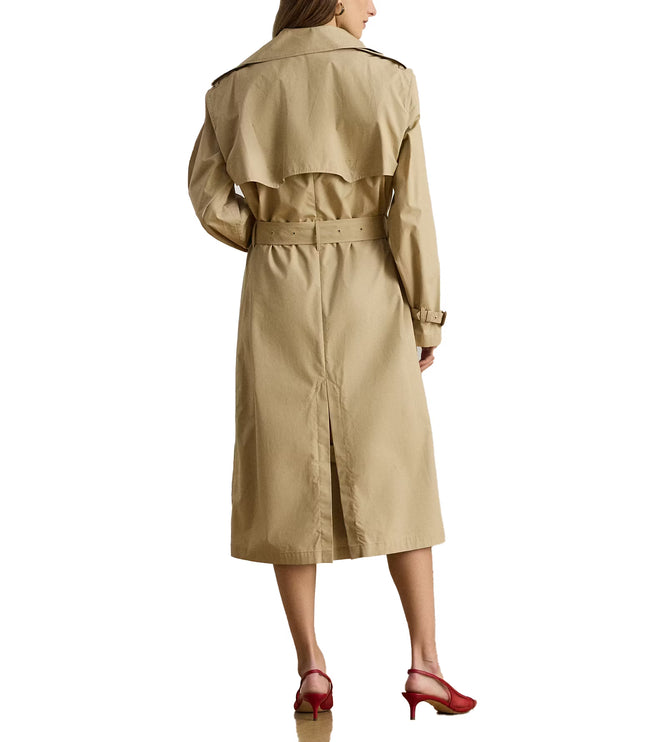 Polo Ralph Lauren Women's Double-Breasted Cotton Trench Coat Birch Tan