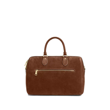 Coach Women's Rowan Large Satchel Bag Suede/Gold/Warm Brown