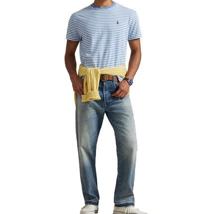 Polo Ralph Lauren Men's Classic Fit Striped Jersey T-Shirt Bristol Blue/White