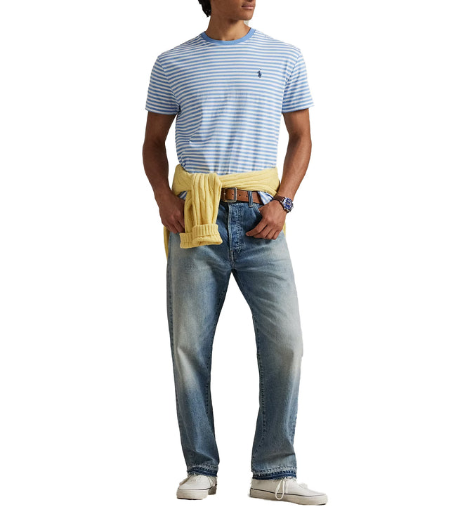 Polo Ralph Lauren Men's Classic Fit Striped Jersey T-Shirt Bristol Blue/White