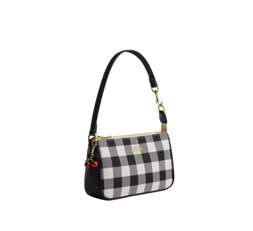Coach Women's Nolita 19 With Gingham Print And Charm Gold/Black Multi