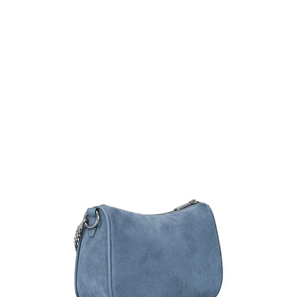 Michael Kors Women's Carmela Medium Suede Convertible Crossbody Bag Denim/Silver