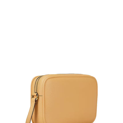 Michael Kors Women's Jet Set Large Pebbled Leather Camera Crossbody Bag Honeywheat/Gold