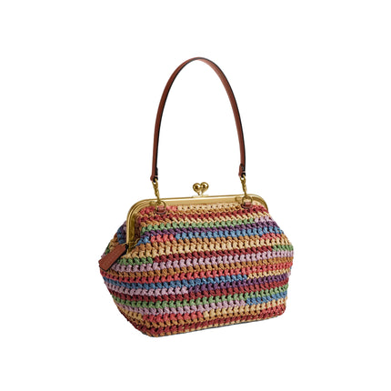 Coach Women's Kisslock Frame Bag 27 Brass/Multi