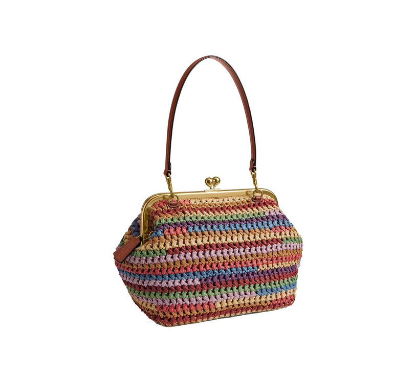 Coach Women's Kisslock Frame Bag 27 Brass/Multi
