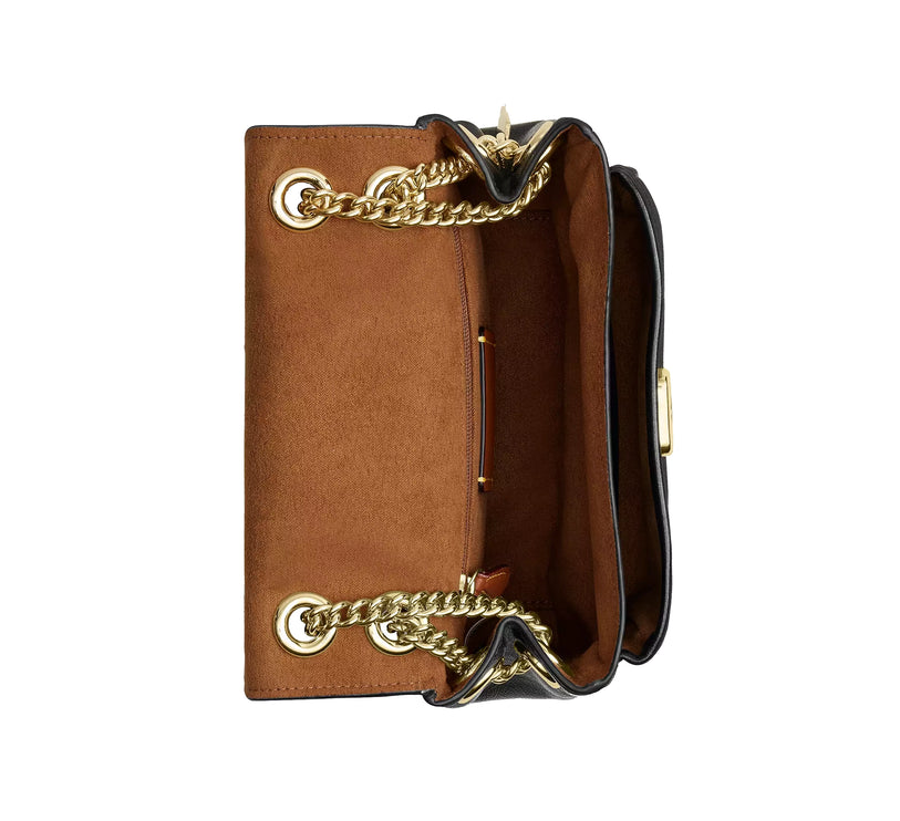 Coach Women's Elodie Crossbody Bag 18 In Signature Canvas Gold/Walnut/Black