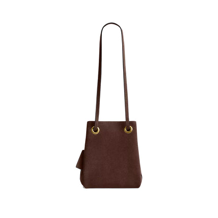 Coach Women's Jade Drawstring Bag Suede/Brass/Dark Chocolate